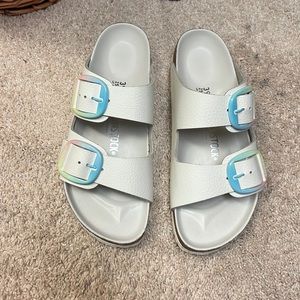 White leather Birkenstocks - worn once
